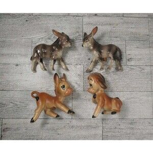 4 Mid Century Donkey Shakers Vintage Victoria Ceramics Japan *2 Repaired*